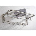 Wall mounted foldable shelf stainless steel folding towel rack for bathroom